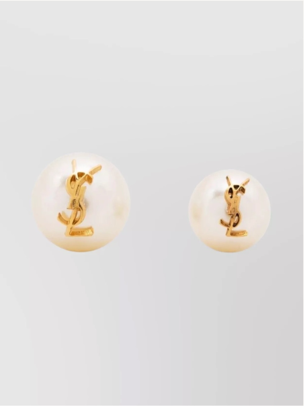 Saint Laurent Gold-tone Faux Pearl Earrings “Quiet Luxury” - Picture 2 of 10
